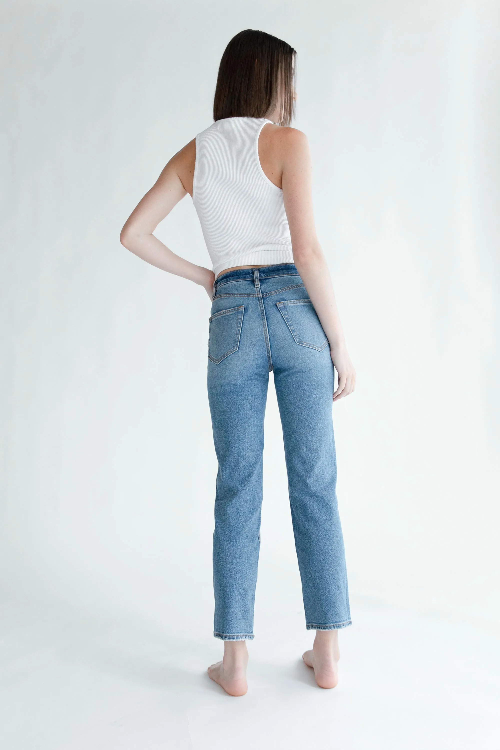 OAK ESSENTIAL STRAIGHT LEG HIGH-RISE JEAN sold by OAK AND FORT product image thumbnail 5
