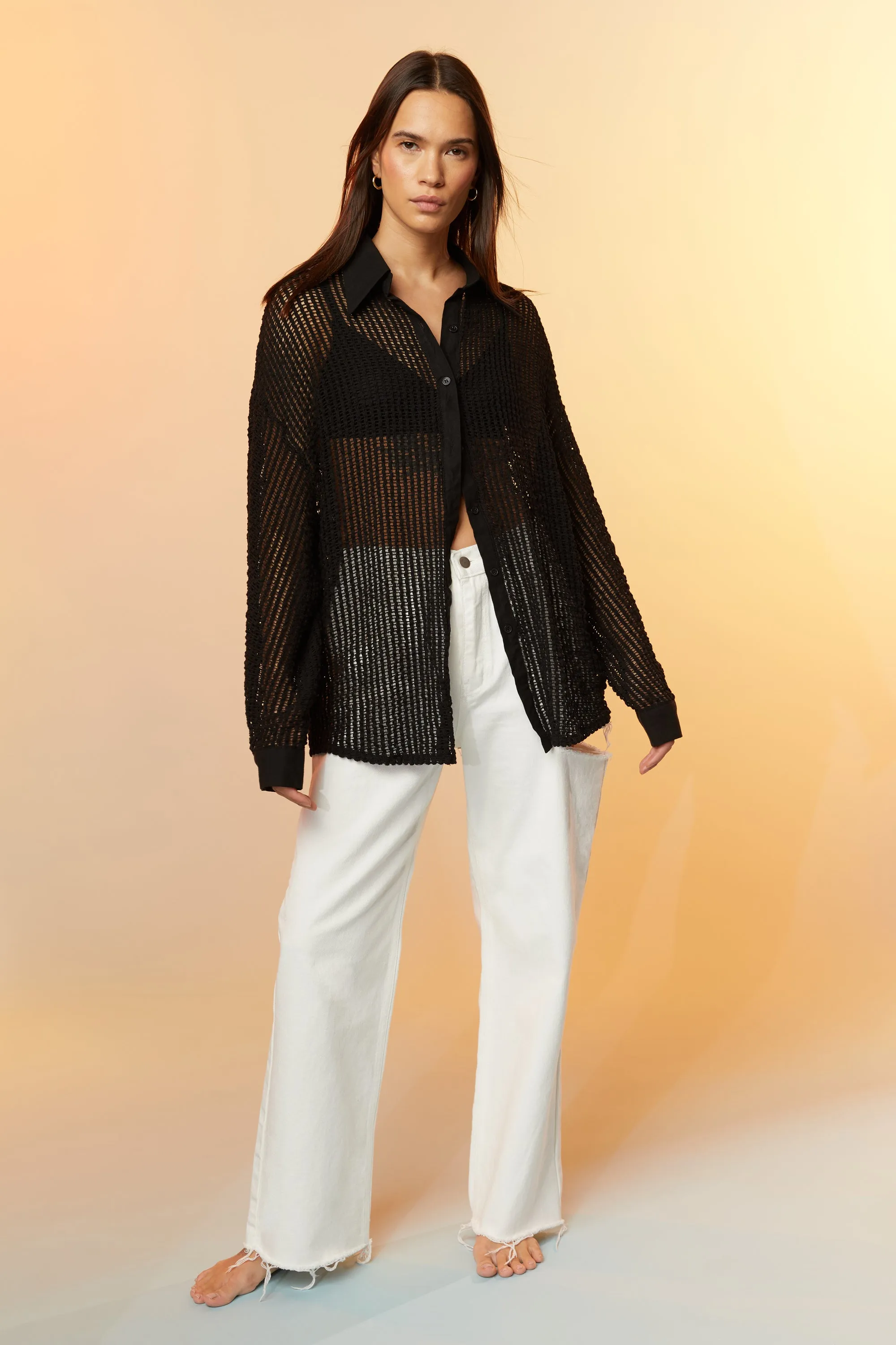 MESH BUTTON UP sold by OAK AND FORT