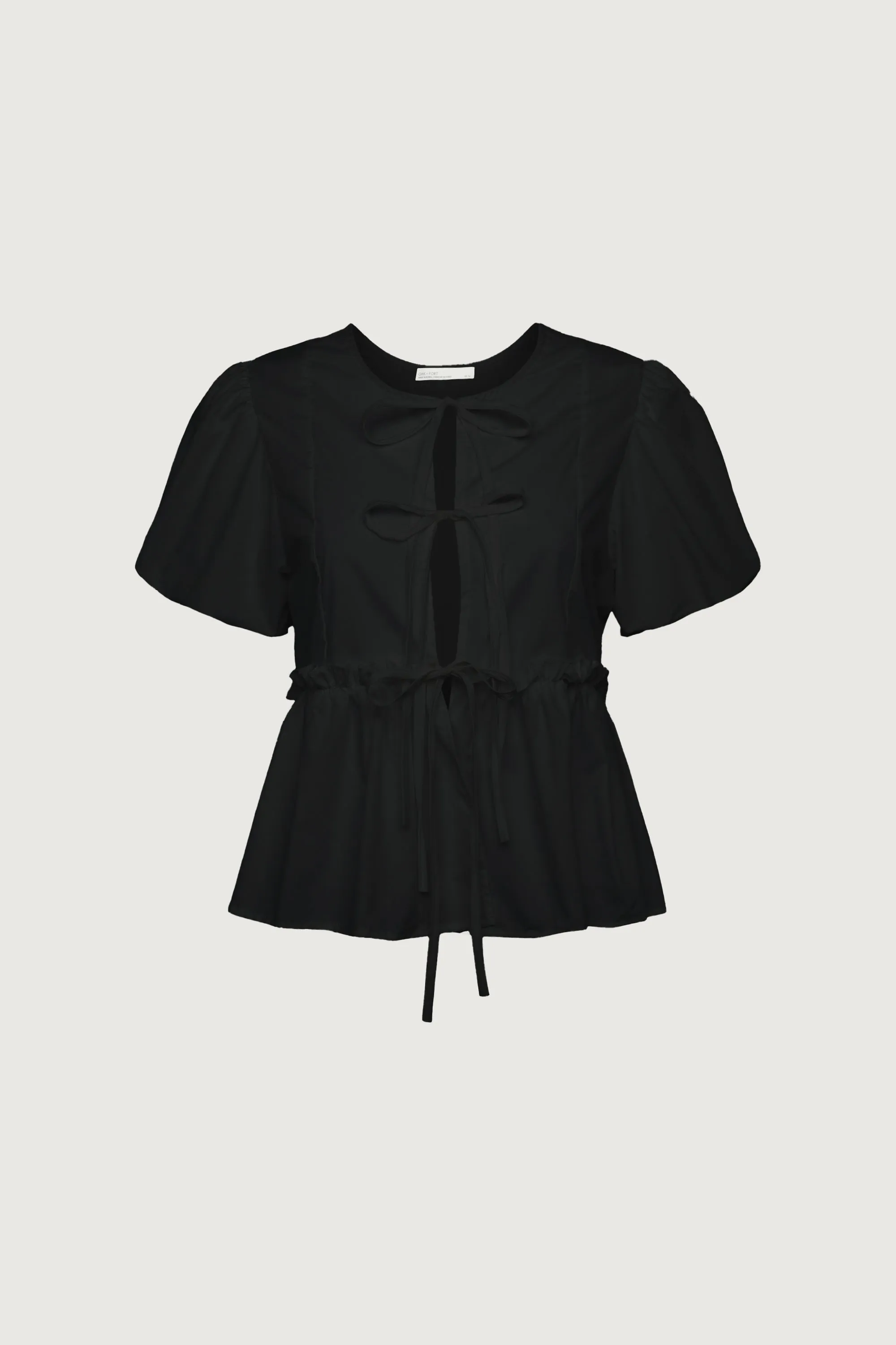 PUFF SLEEVE FRONT TIE BLOUSE sold by OAK AND FORT product image thumbnail 5
