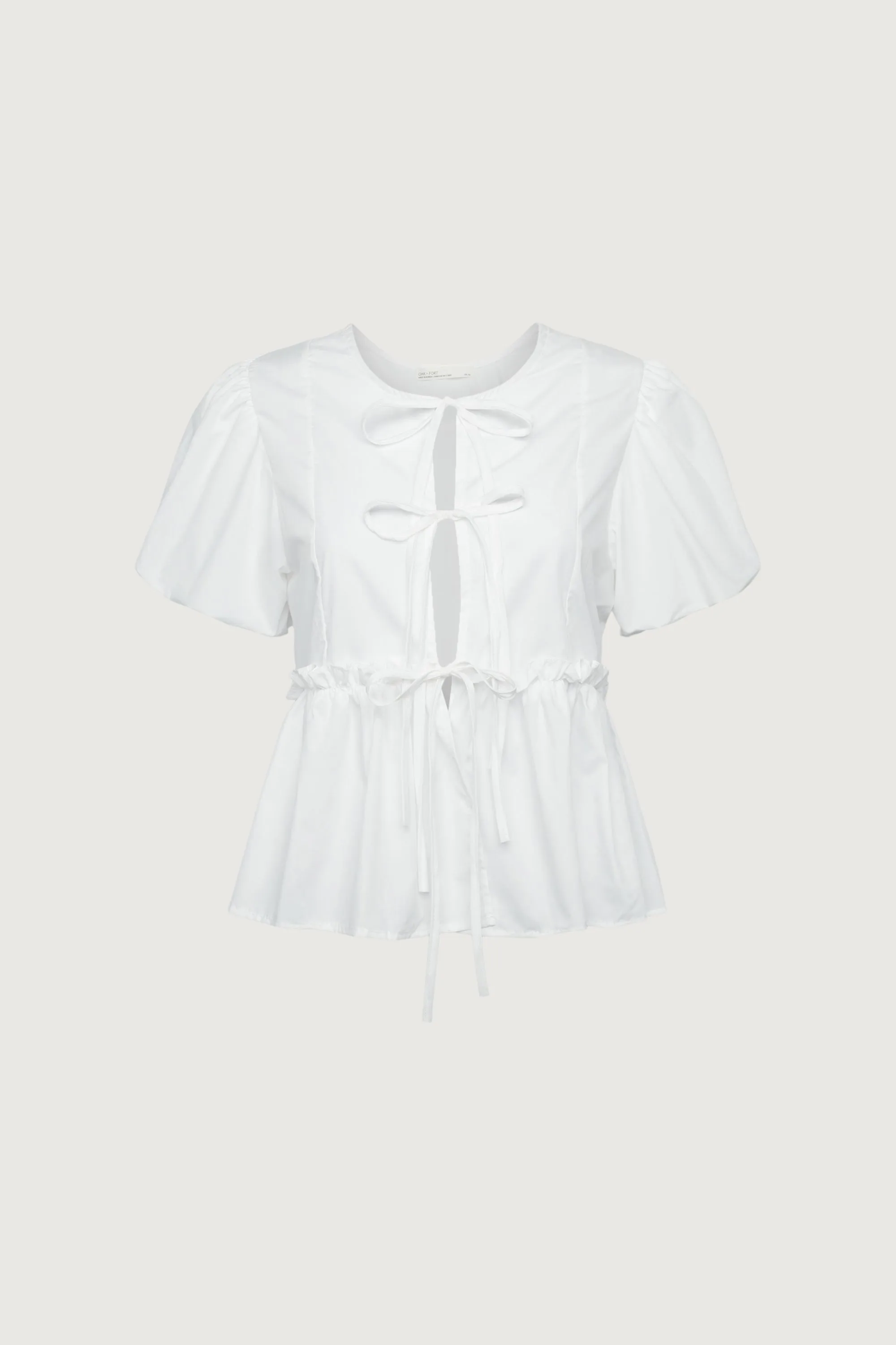 PUFF SLEEVE FRONT TIE BLOUSE sold by OAK AND FORT product image thumbnail 4