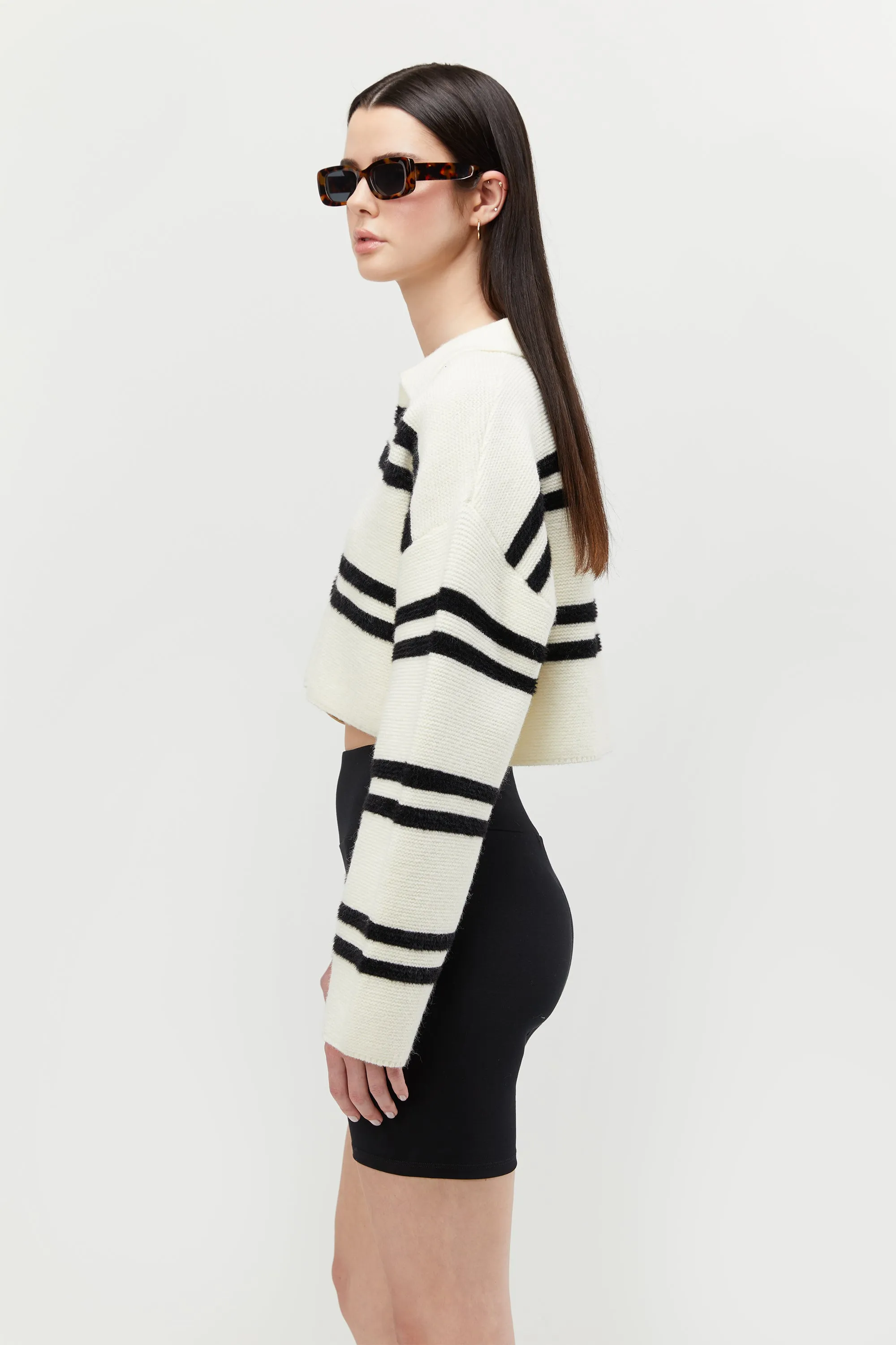 COLLARED STRIPED SWEATER sold by OAK AND FORT product image thumbnail 4