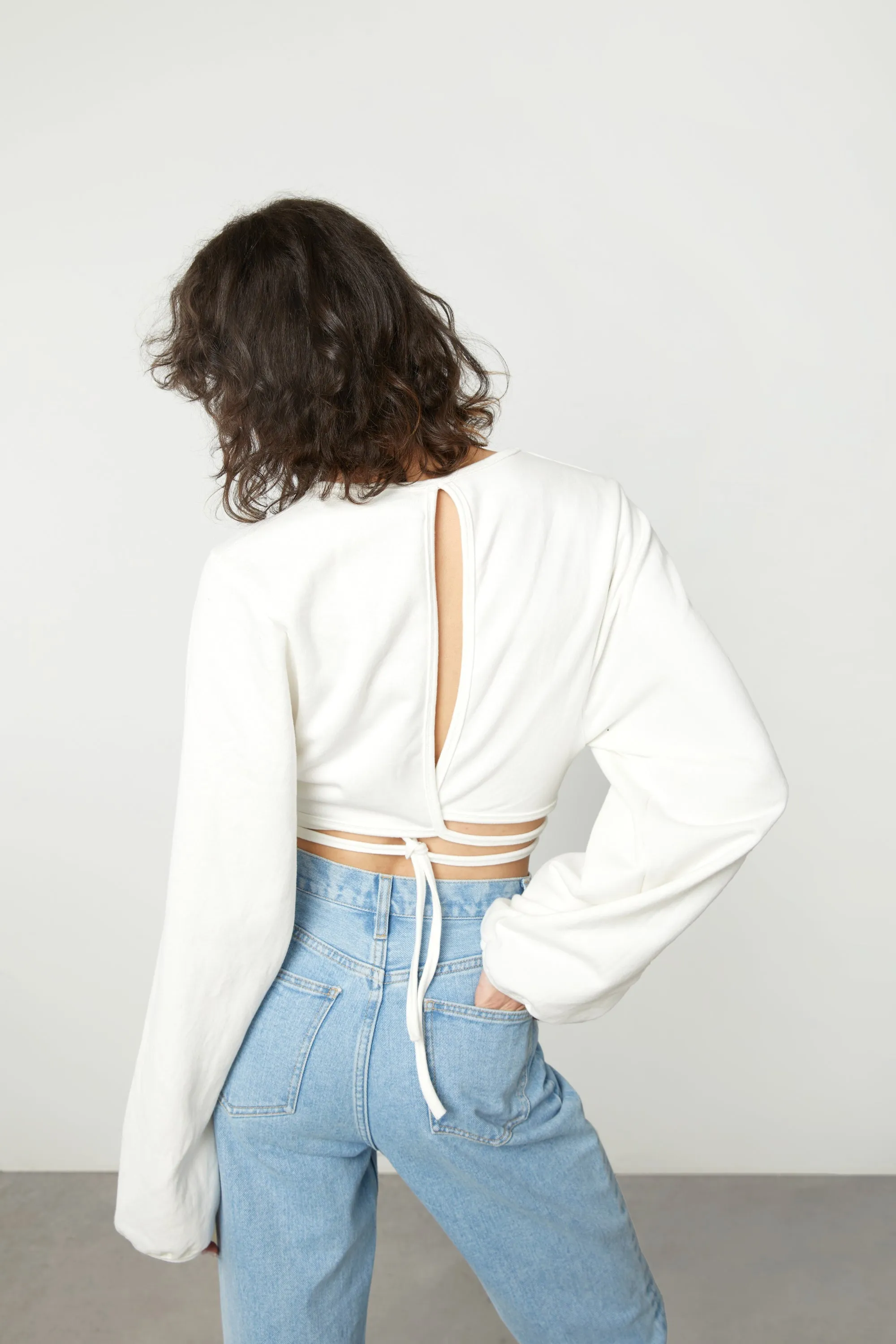 CROPPED TOP WITH OPEN BACK sold by OAK AND FORT product image thumbnail 4