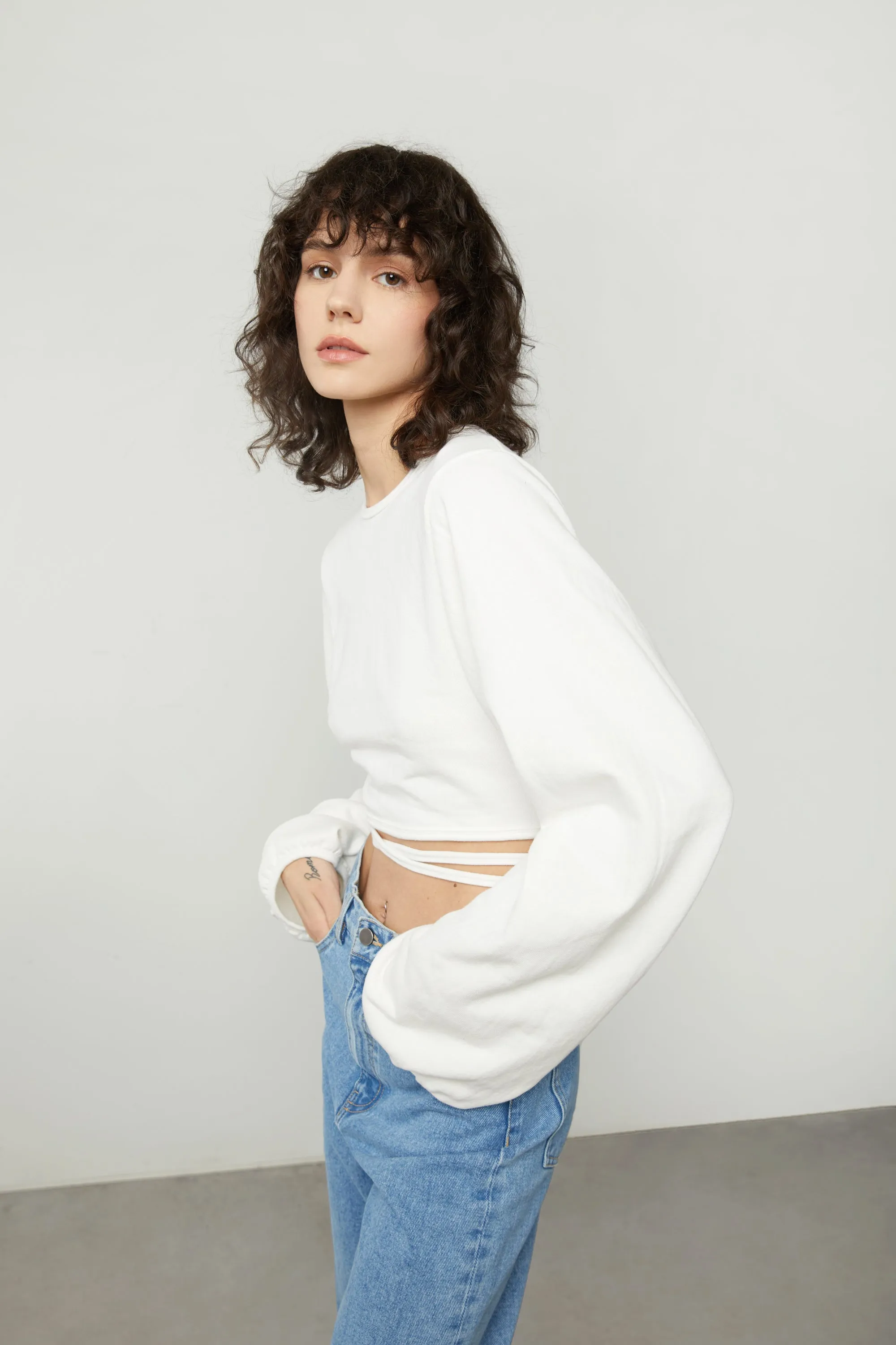 CROPPED TOP WITH OPEN BACK sold by OAK AND FORT product image thumbnail 2
