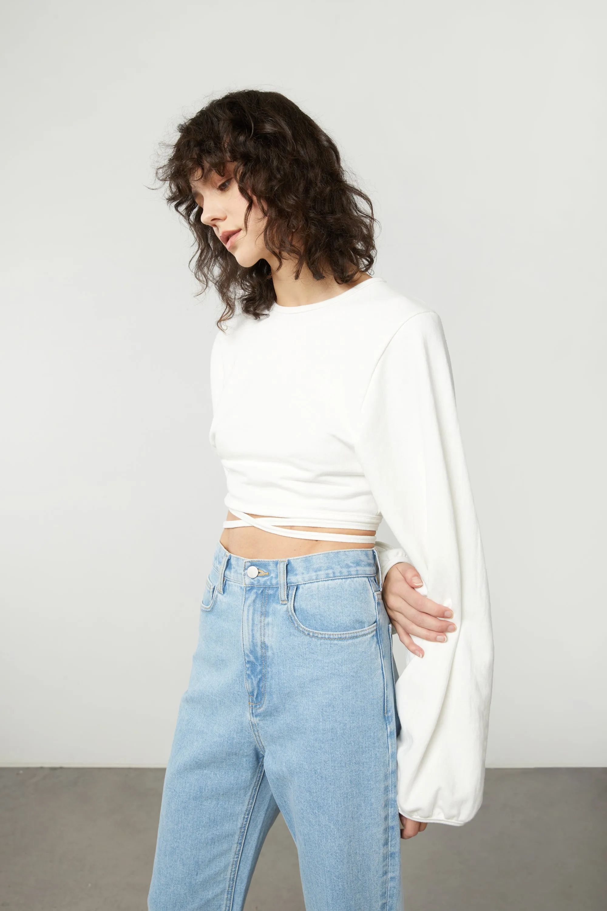 CROPPED TOP WITH OPEN BACK sold by OAK AND FORT product image thumbnail 3