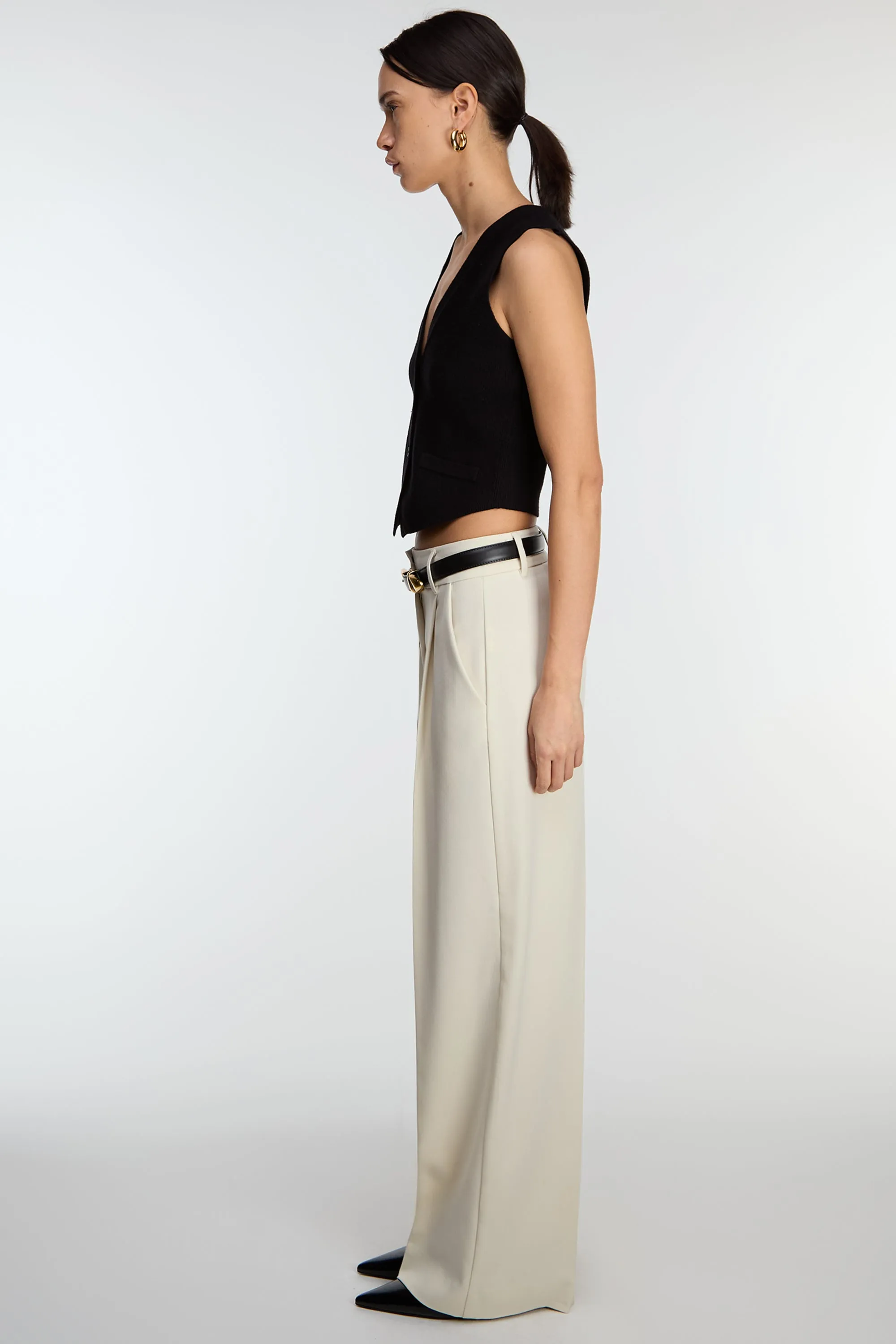 BUTTON FRONT KNIT VEST sold by OAK AND FORT product image thumbnail 3