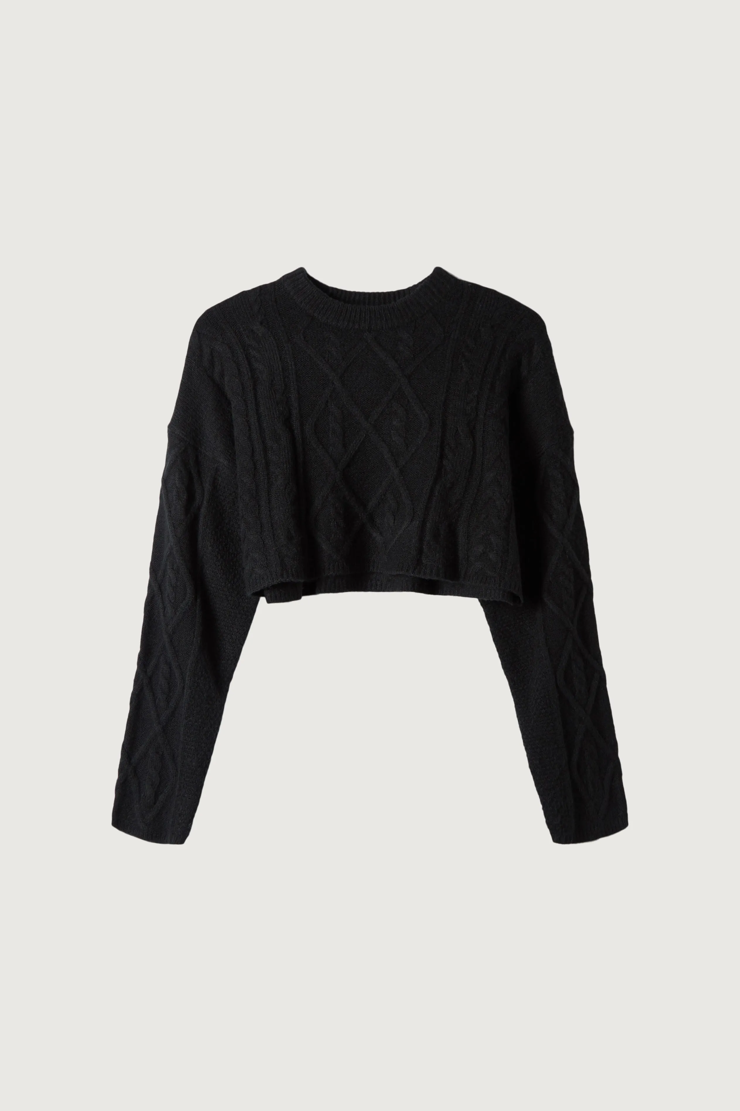 CROPPED CABLE KNIT SWEATER sold by OAK AND FORT product image thumbnail 3