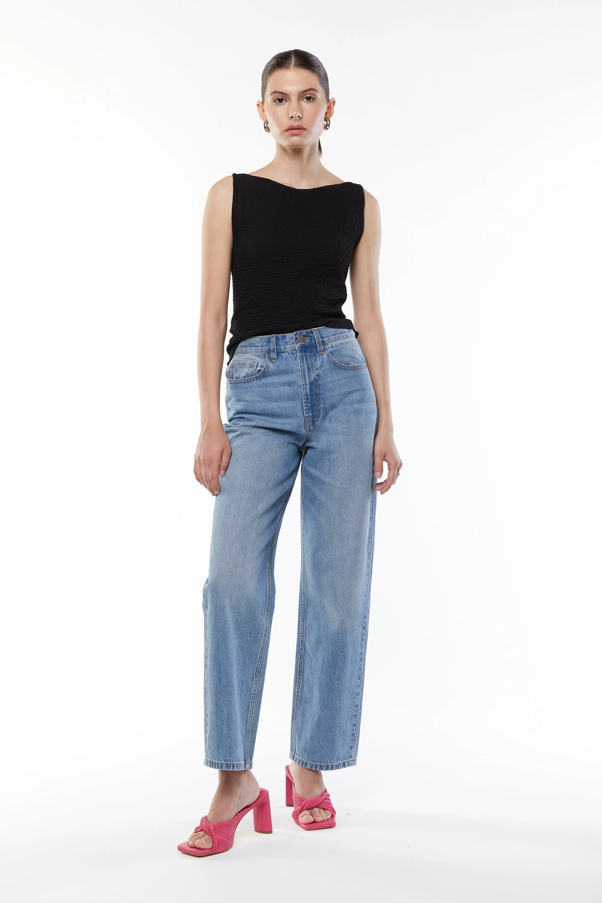 CRINKLED HIGH NECK TANK sold by OAK AND FORT product image thumbnail 2