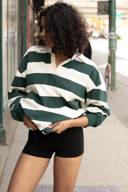 OVERSIZED STRIPED RUGBY SHIRT sold by OAK AND FORT