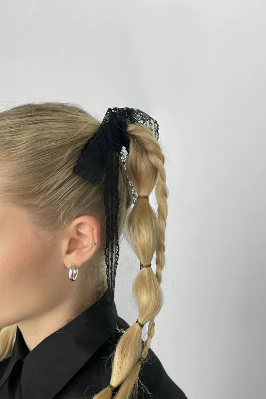 SET OF TWO LACE HAIR RIBBONS made by OAK AND FORT