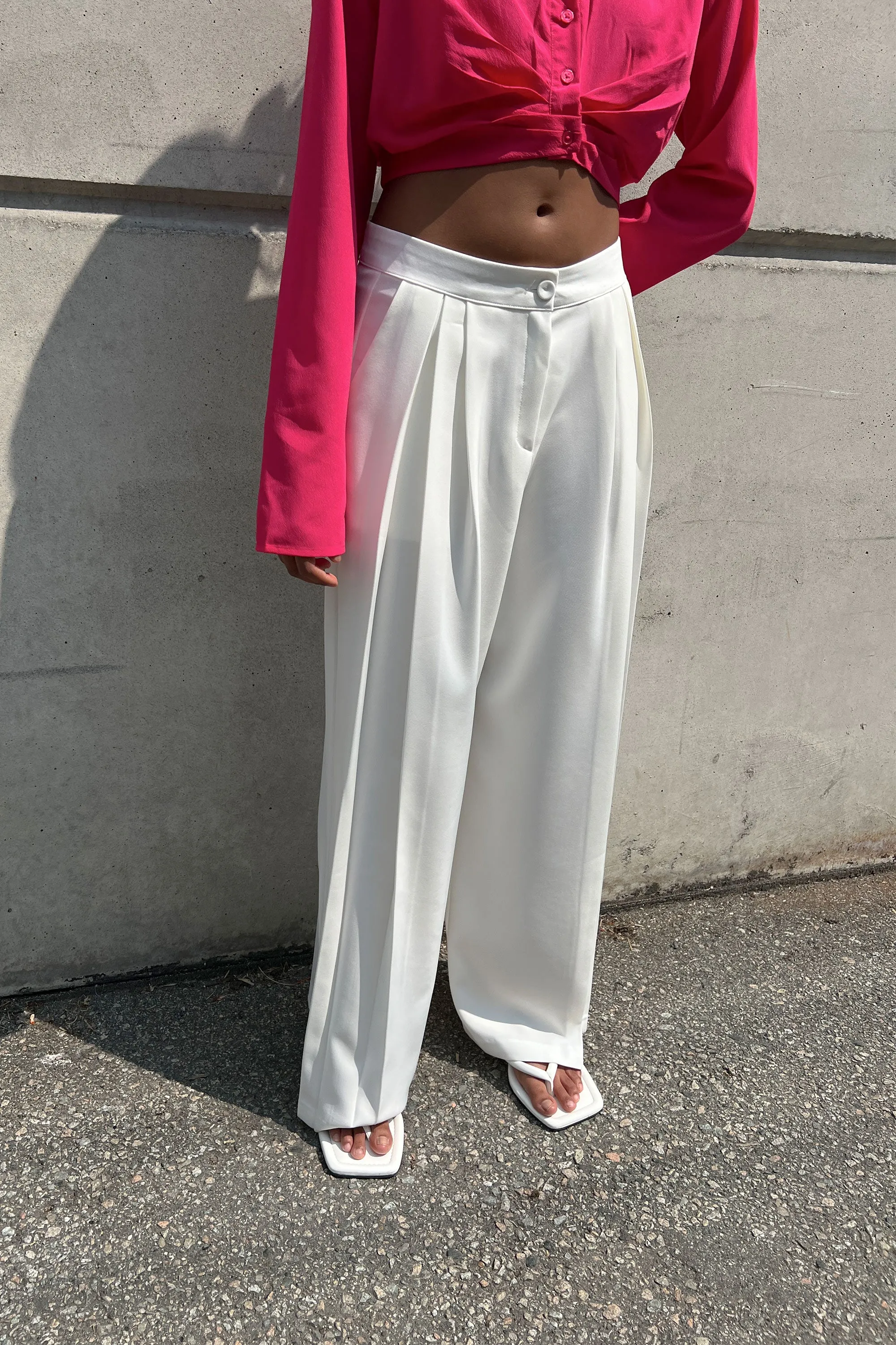 DOUBLE PLEATED WIDE LEG PANT sold by OAK AND FORT