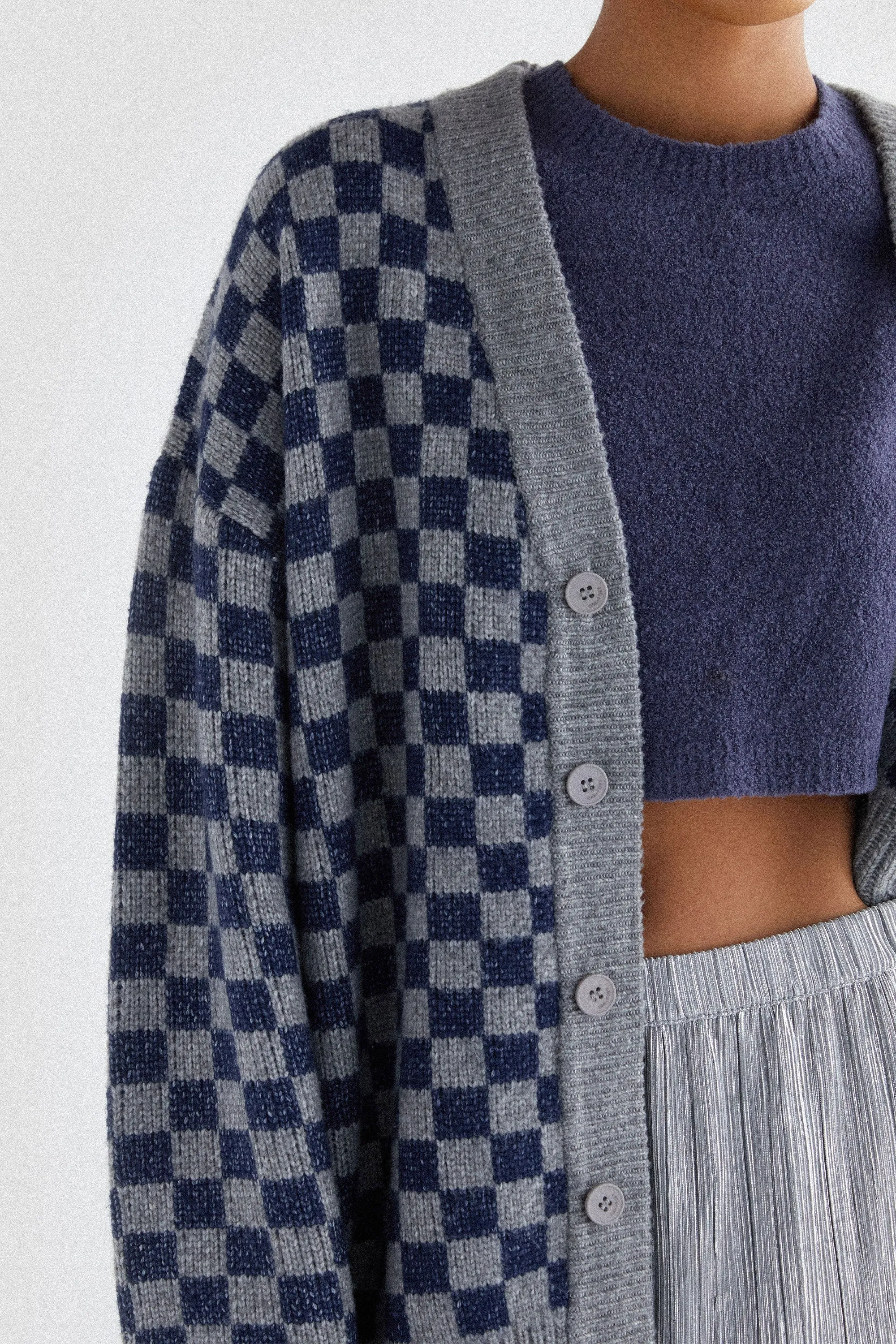 CHECKERED CARDIGAN sold by OAK AND FORT product image thumbnail 5