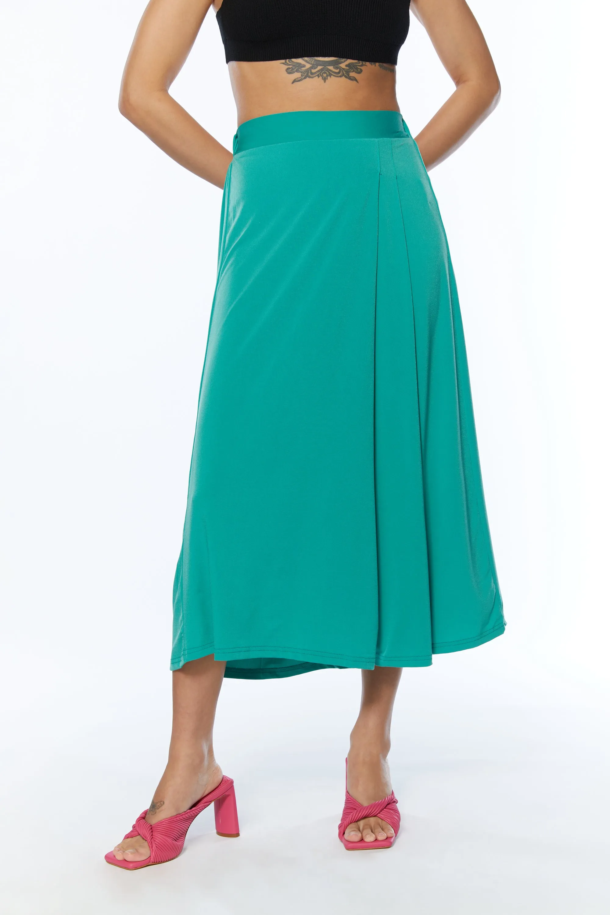 CROPPED WIDE LEG FLOWY PANT sold by OAK AND FORT product image thumbnail 3