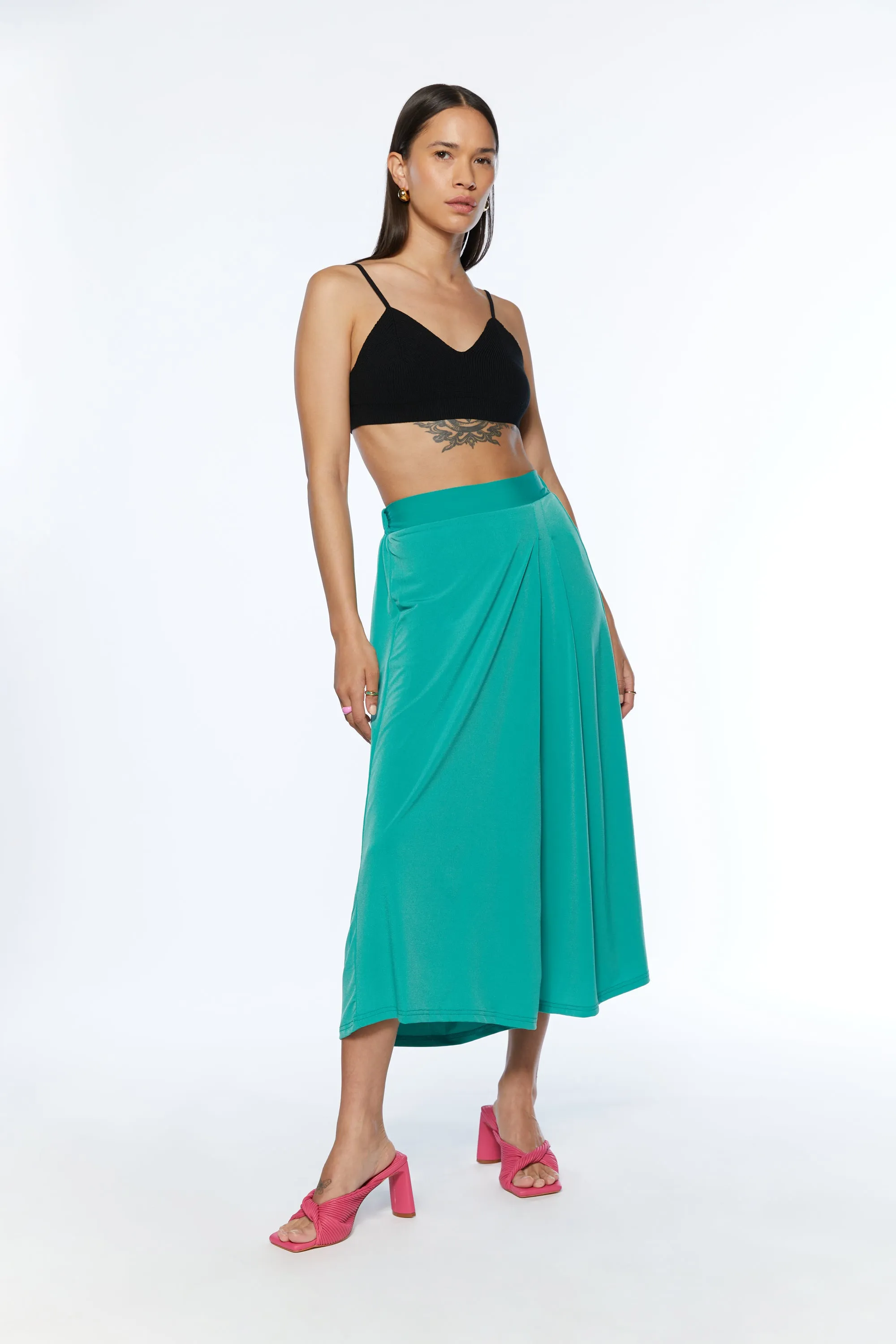 CROPPED WIDE LEG FLOWY PANT sold by OAK AND FORT product image thumbnail 2