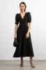 V-NECK PUFF SLEEVE MAXI DRESS sold by OAK AND FORT