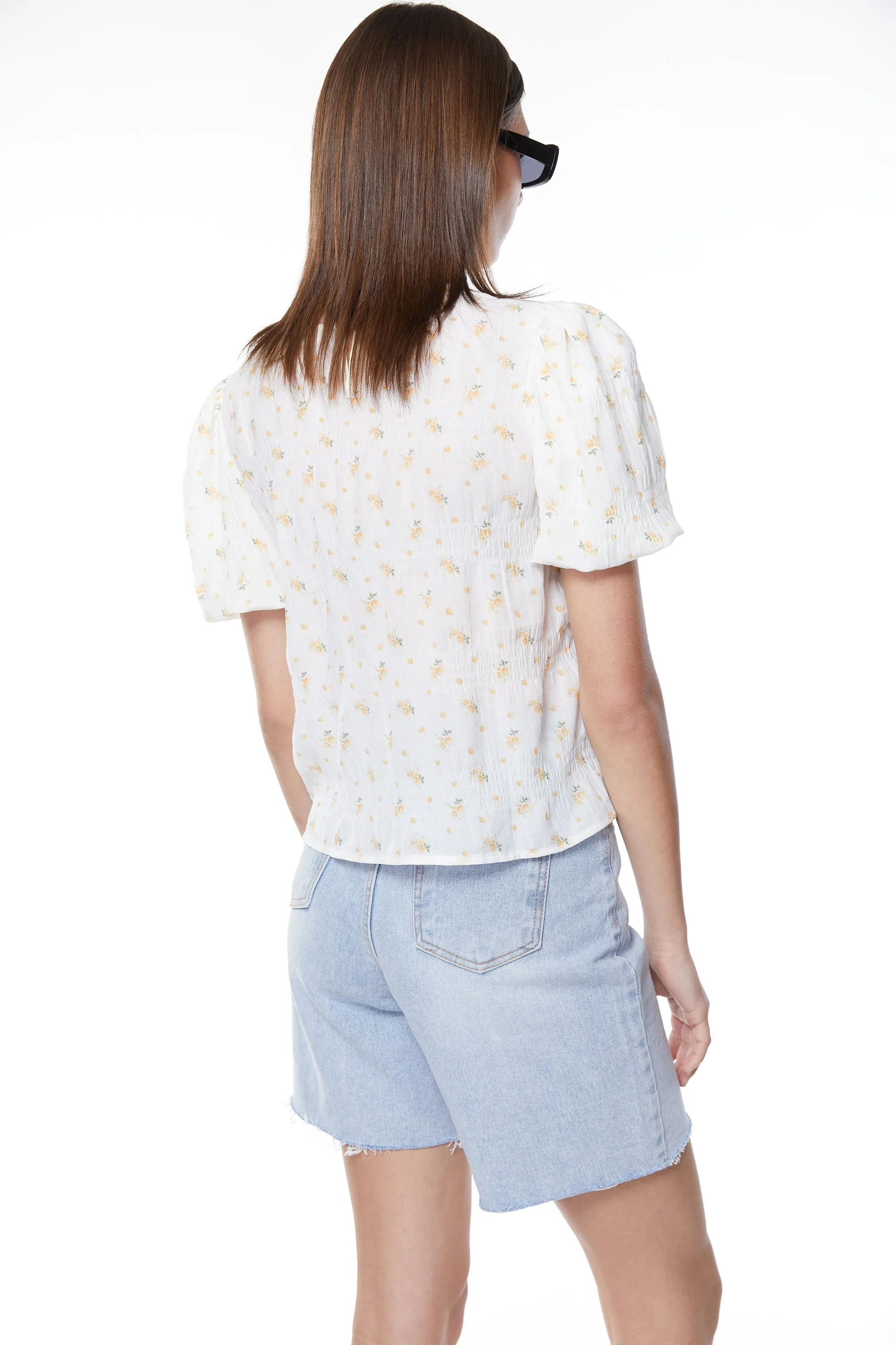 CRINKLED FLORAL TOP sold by OAK AND FORT product image thumbnail 4