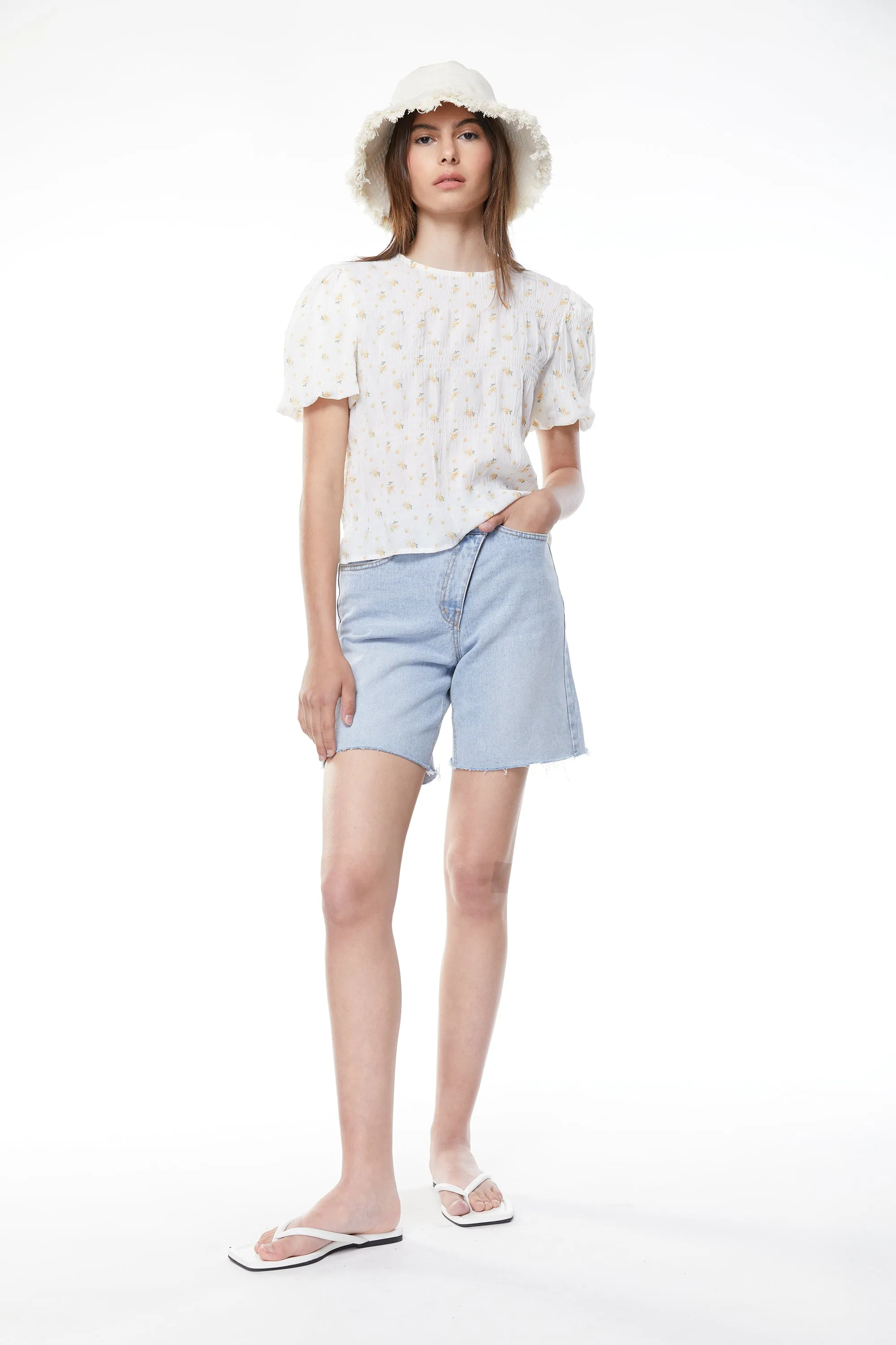 CRINKLED FLORAL TOP sold by OAK AND FORT product image thumbnail 2