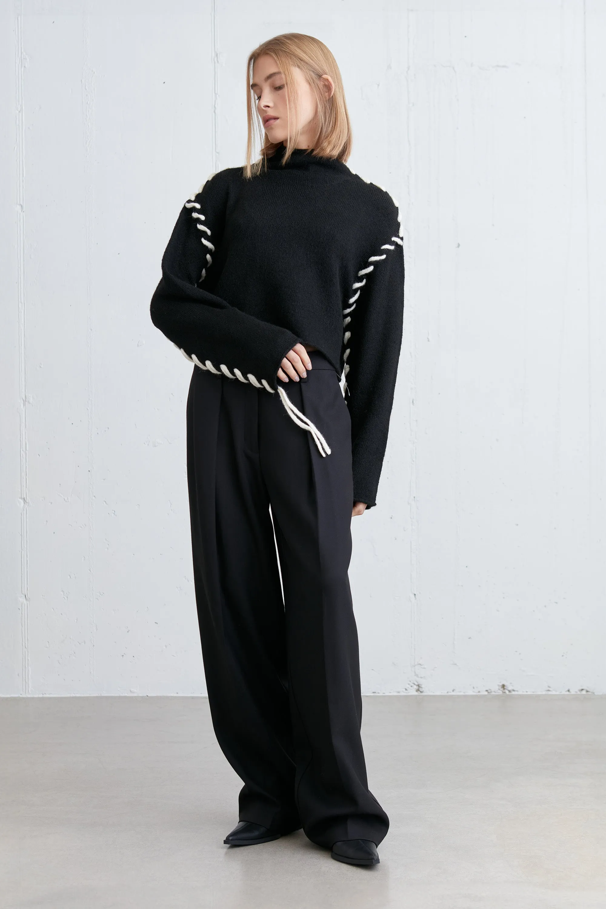 STITCH DETAIL TURTLENECK SWEATER sold by OAK AND FORT product image thumbnail 4
