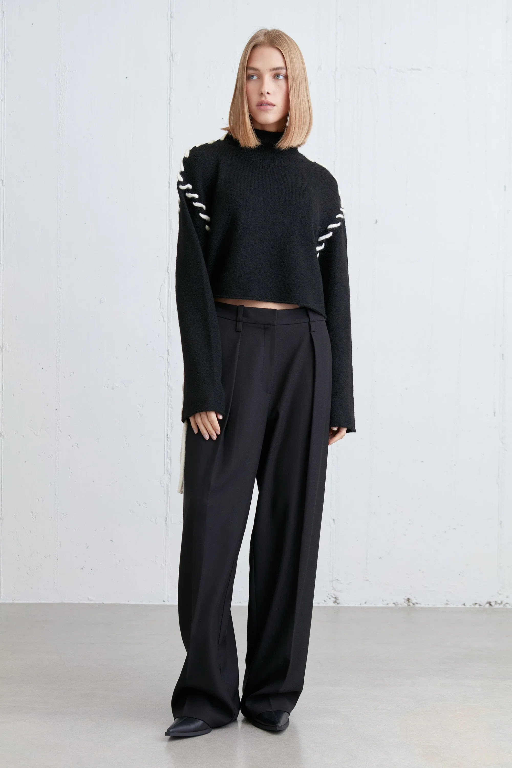 STITCH DETAIL TURTLENECK SWEATER sold by OAK AND FORT product image thumbnail 2