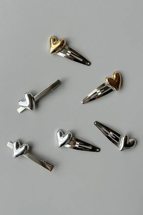 SET OF BUBBLE HEART PENDANT HAIR CLIPS sold by OAK AND FORT