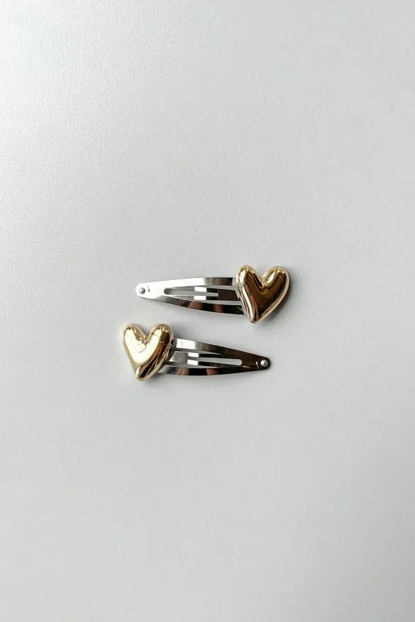 SET OF BUBBLE HEART PENDANT HAIR CLIPS sold by OAK AND FORT product image thumbnail 3