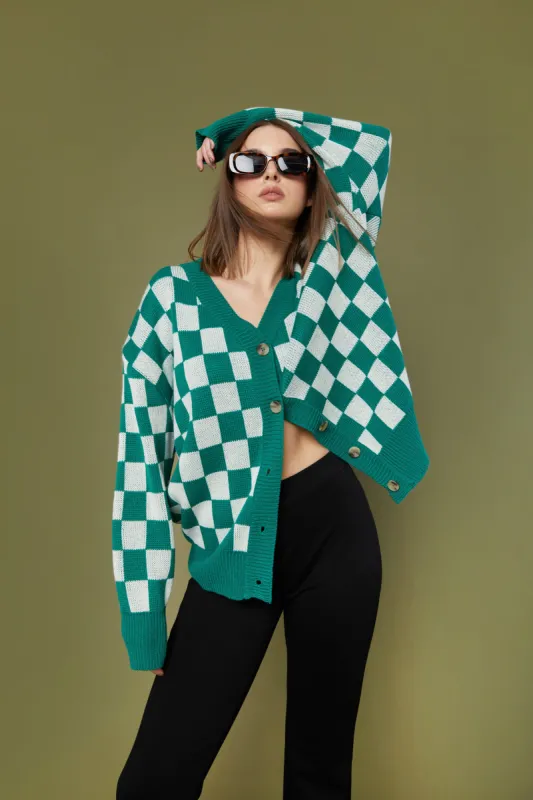 CHECKERED CARDIGAN sold by OAK AND FORT