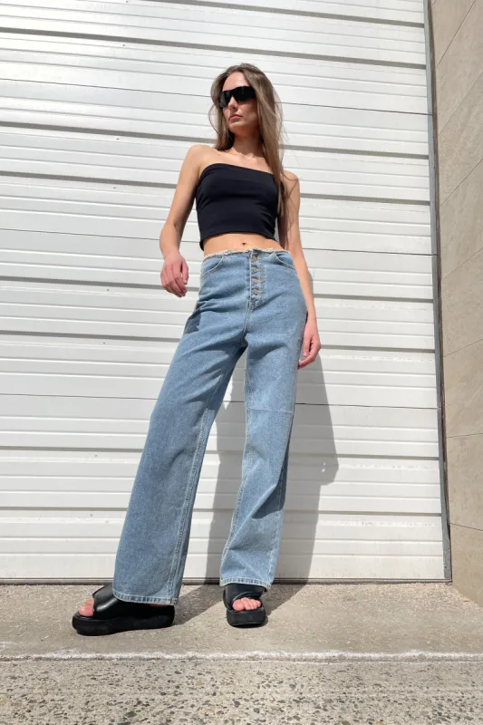 DISTRESSED WAIST JEAN sold by OAK AND FORT