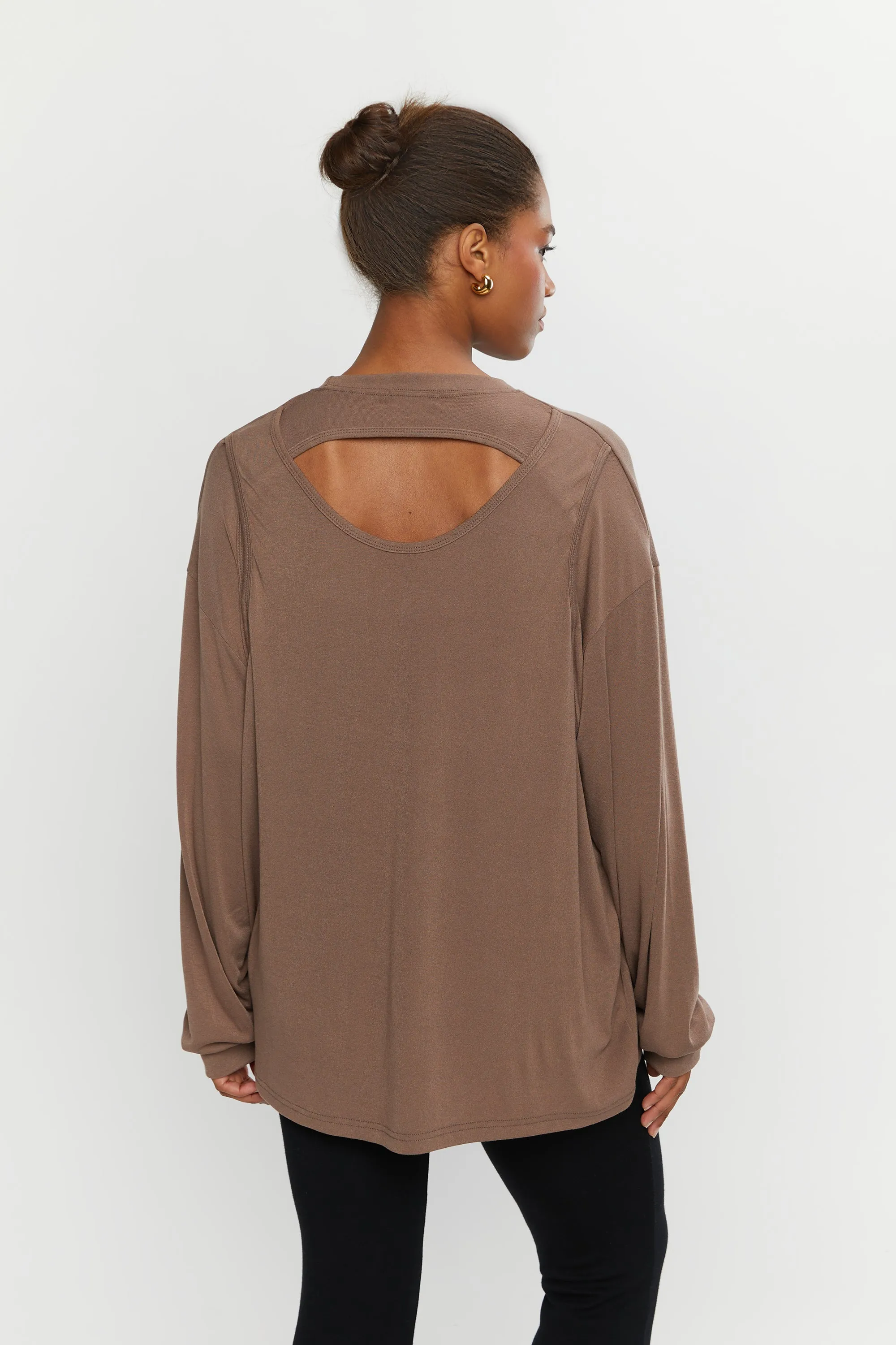 LONG SLEEVE TOP WITH OPEN BACK sold by OAK AND FORT product image thumbnail 4