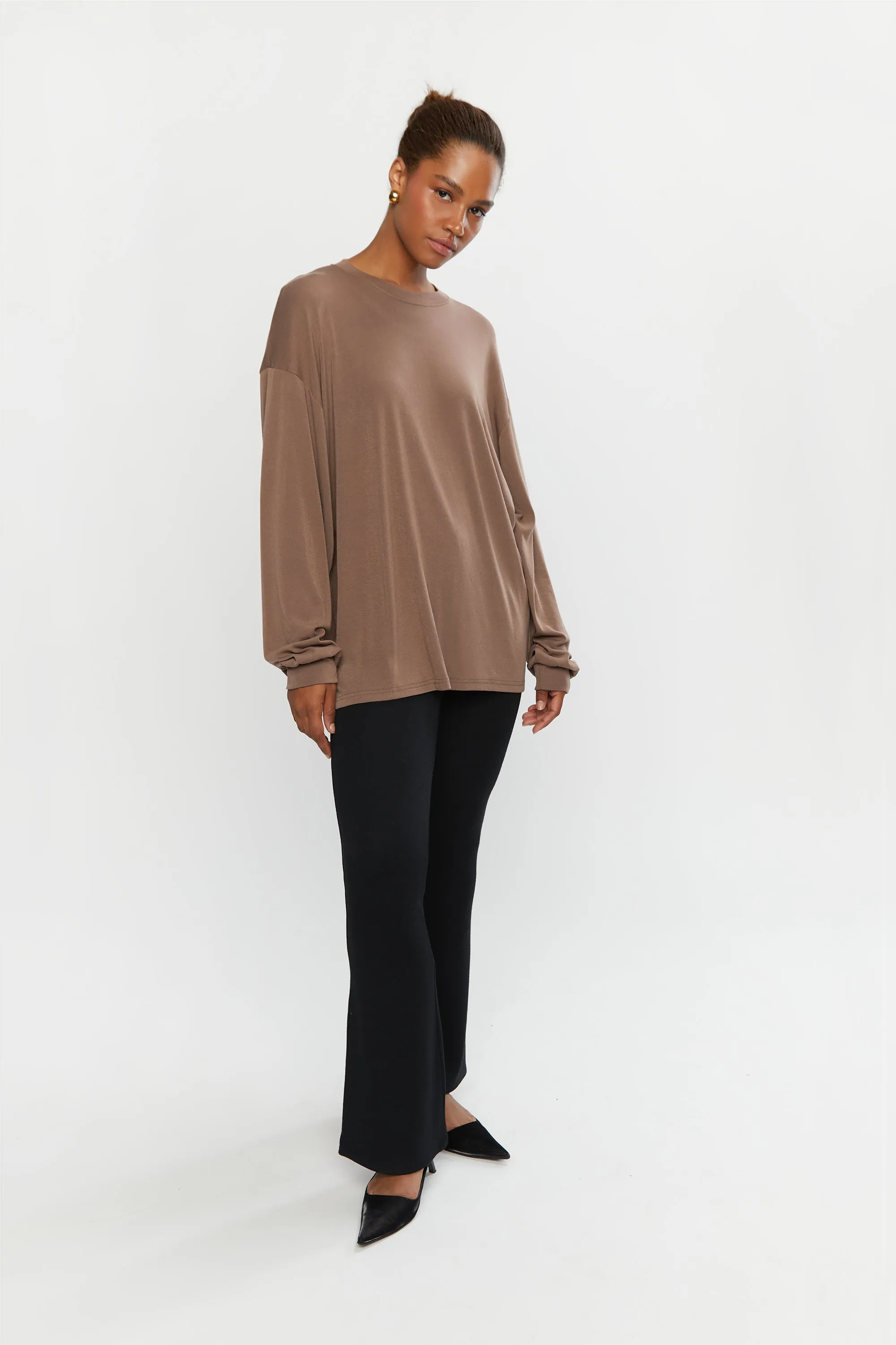 LONG SLEEVE TOP WITH OPEN BACK sold by OAK AND FORT product image thumbnail 3