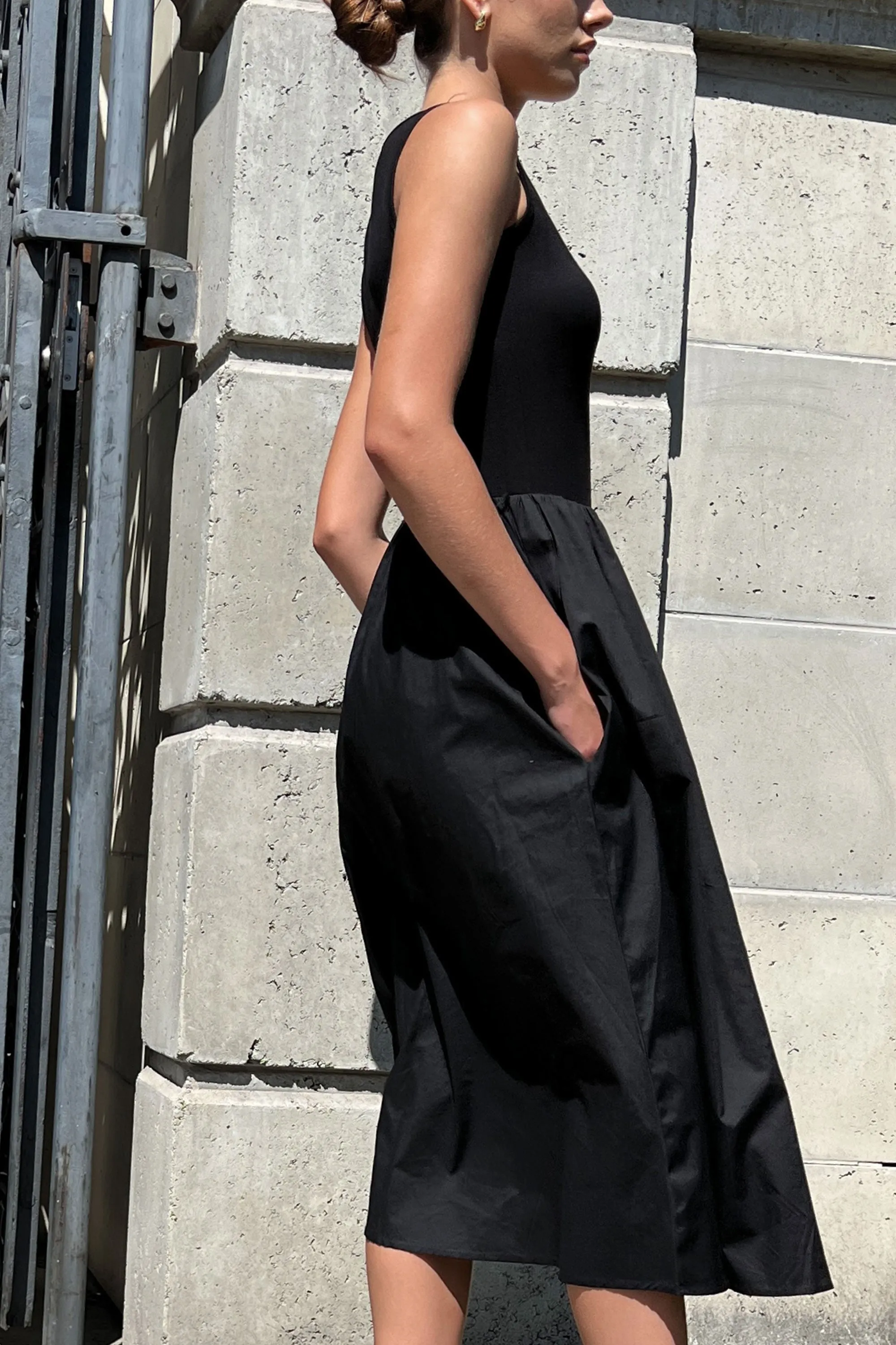 MIXED MATERIAL MIDI DRESS sold by OAK AND FORT product image thumbnail 4