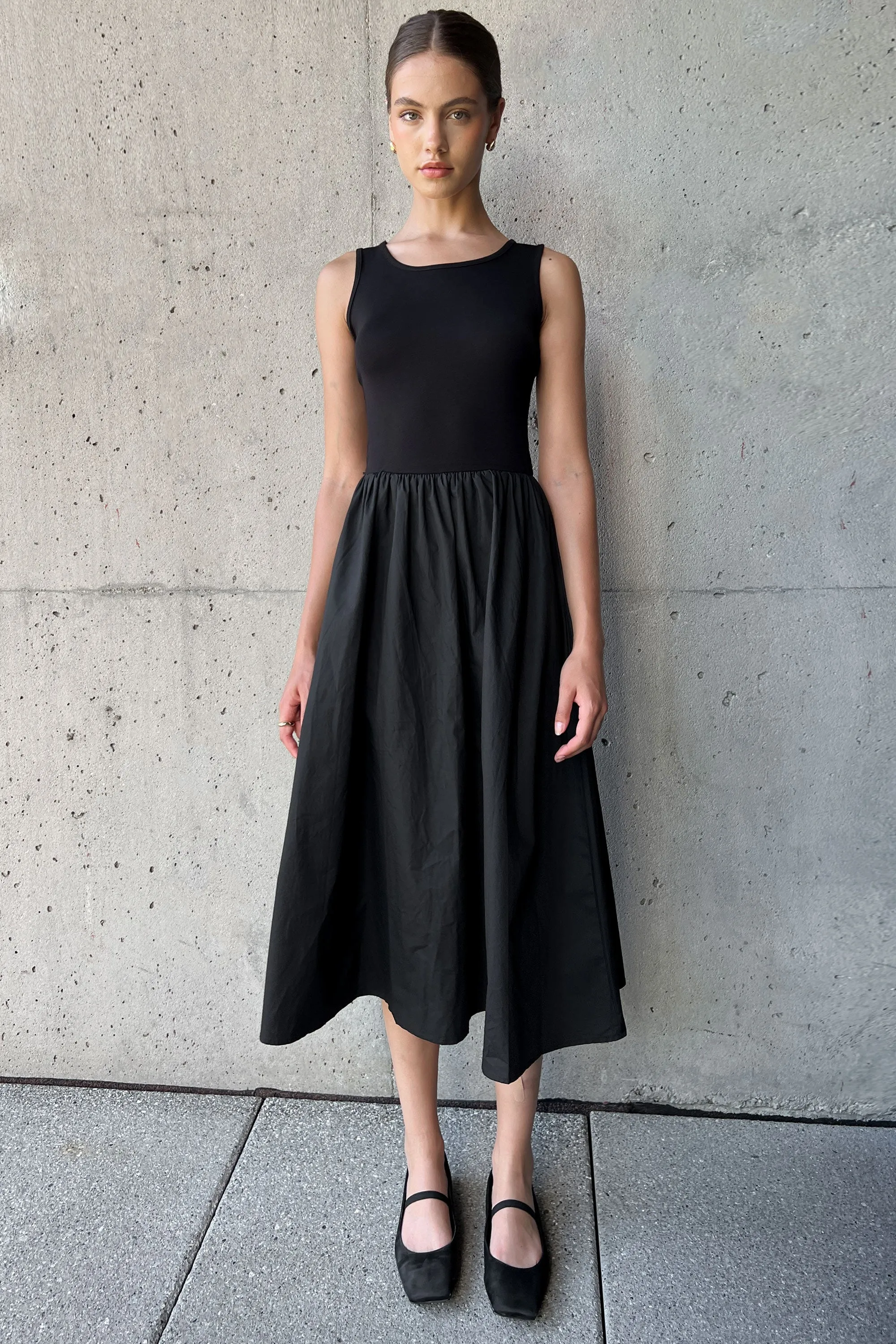 MIXED MATERIAL MIDI DRESS sold by OAK AND FORT product image thumbnail 3