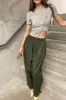 CROPPED TEE WITH DIAGONAL TIE sold by OAK AND FORT