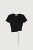 CROPPED TEE WITH DIAGONAL TIE sold by OAK AND FORT
