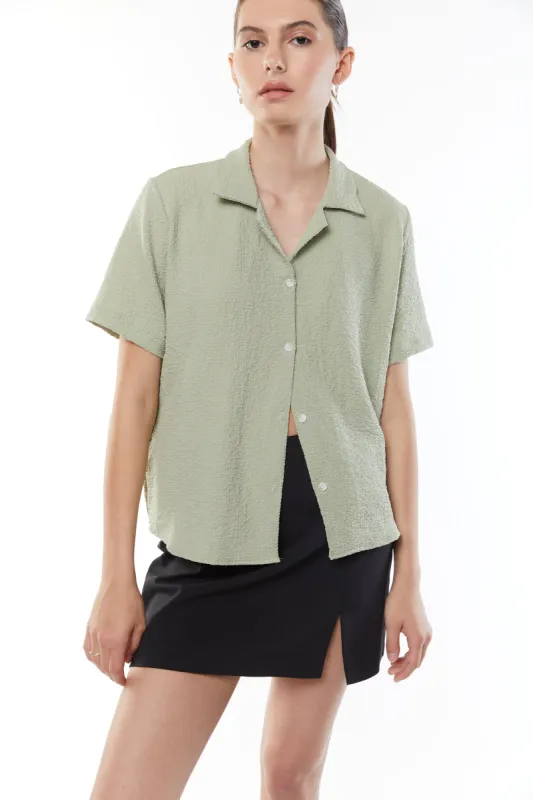 CRINKLE SHORT SLEEVE SHIRT sold by OAK AND FORT