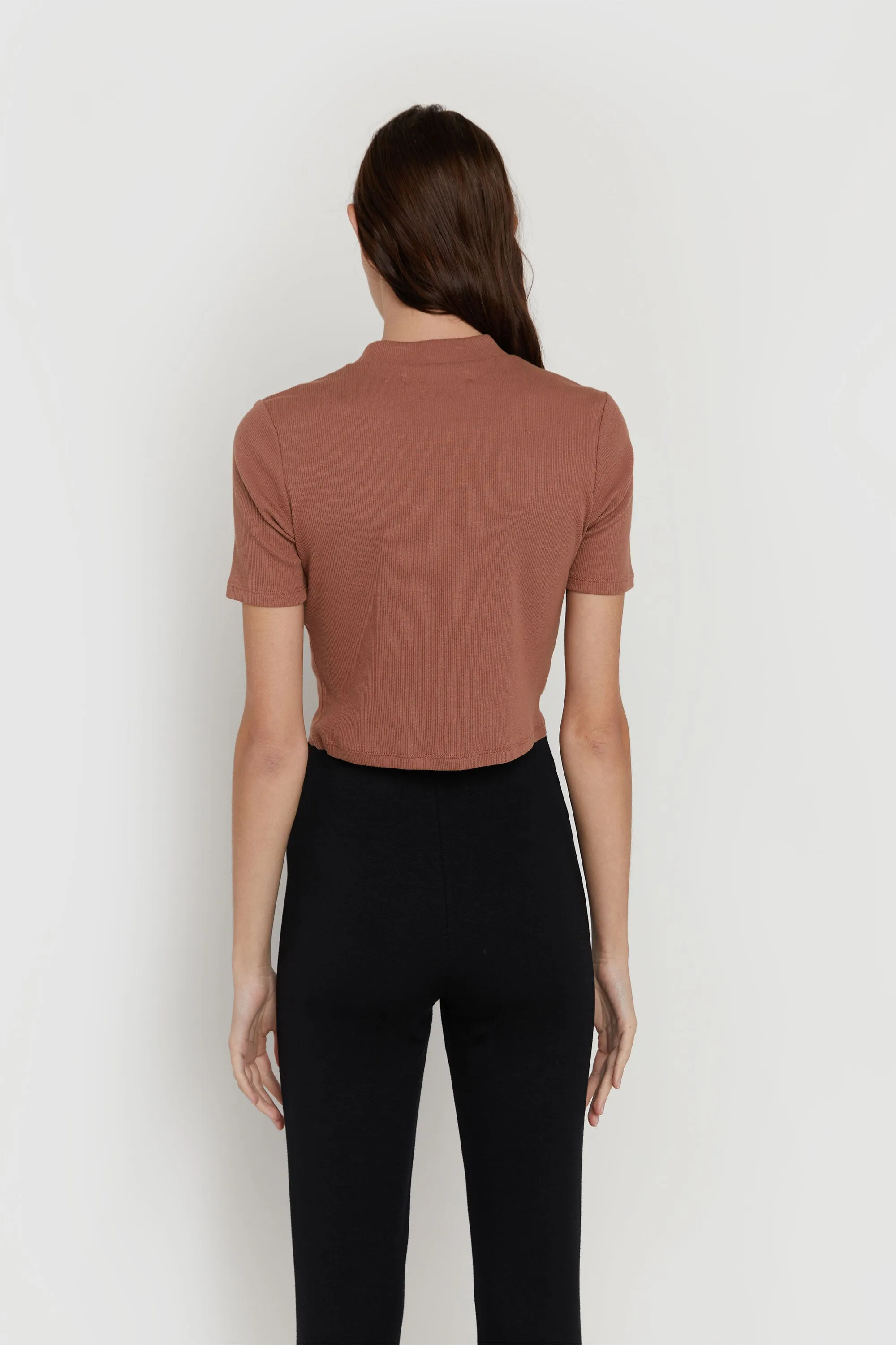 CROPPED MOCKNECK TOP sold by OAK AND FORT product image thumbnail 4