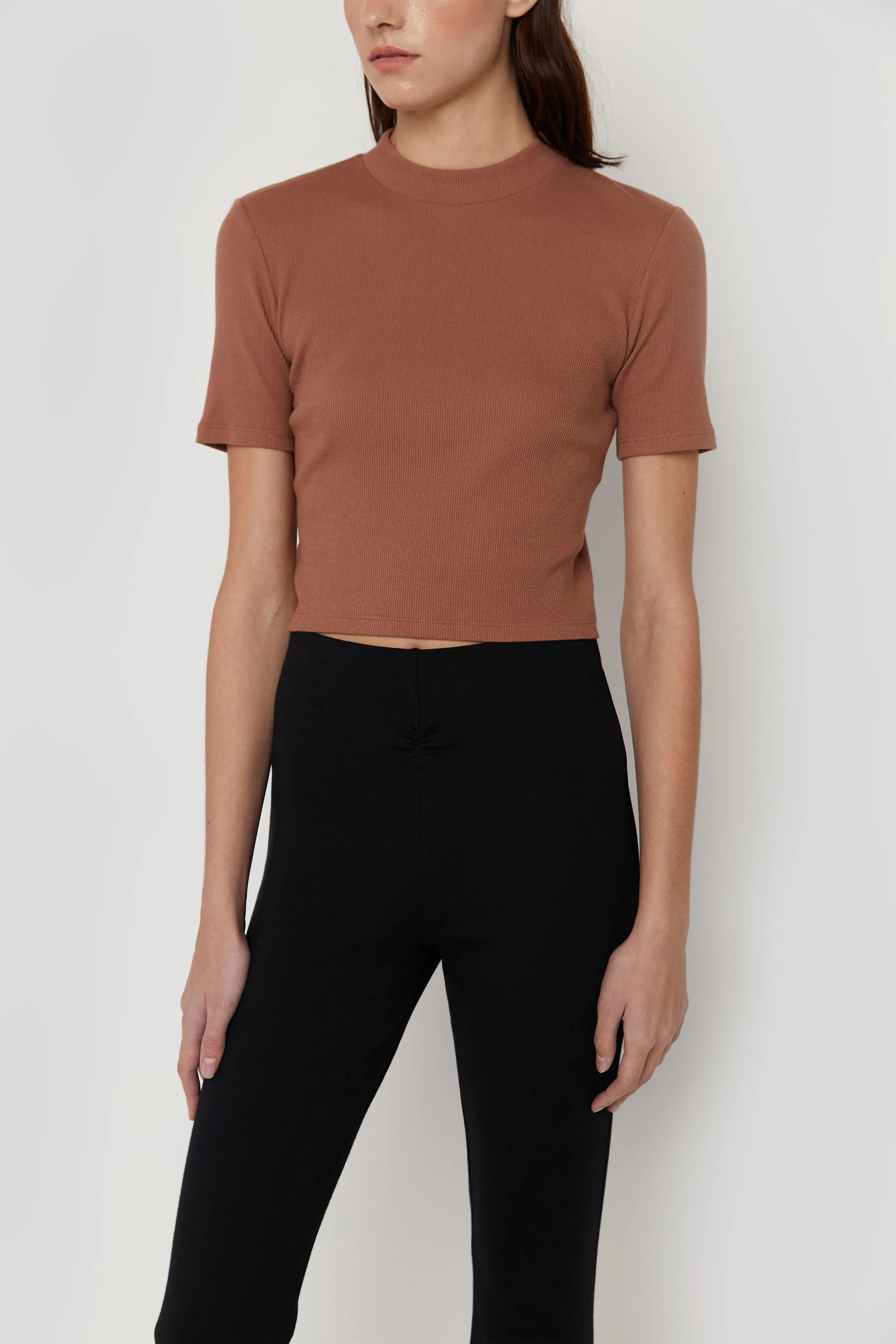 CROPPED MOCKNECK TOP sold by OAK AND FORT