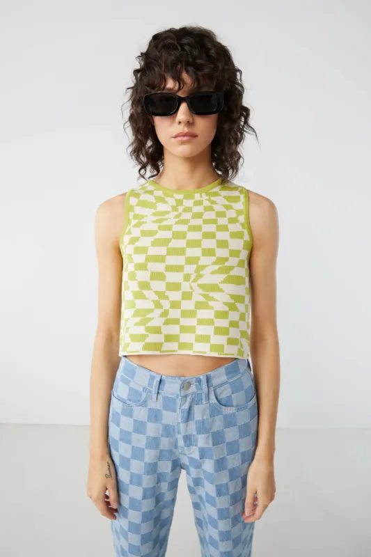 CHECKERED KNIT TANK sold by OAK AND FORT
