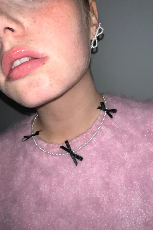BEADED BOW STUD EARRING sold by OAK AND FORT