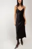 SATIN V-NECK SLIP MIDI DRESS sold by OAK AND FORT