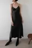 SATIN V-NECK SLIP MIDI DRESS sold by OAK AND FORT