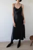 SATIN V-NECK SLIP MIDI DRESS sold by OAK AND FORT