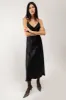 SATIN V-NECK SLIP MIDI DRESS sold by OAK AND FORT