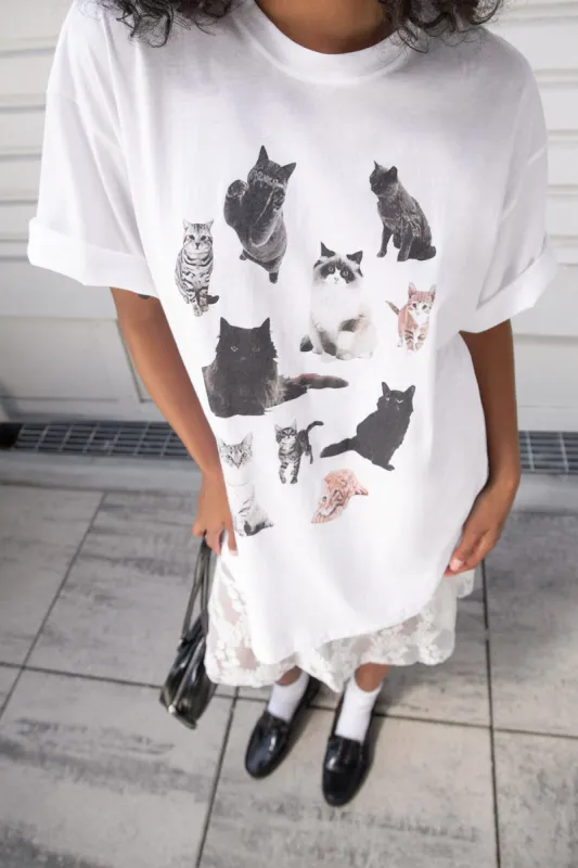 CAT GRAPHIC T-SHIRT sold by OAK AND FORT