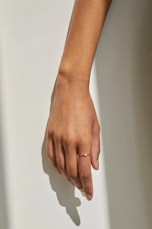 STERLING SILVER TWISTED RING WITH PEARL sold by OAK AND FORT
