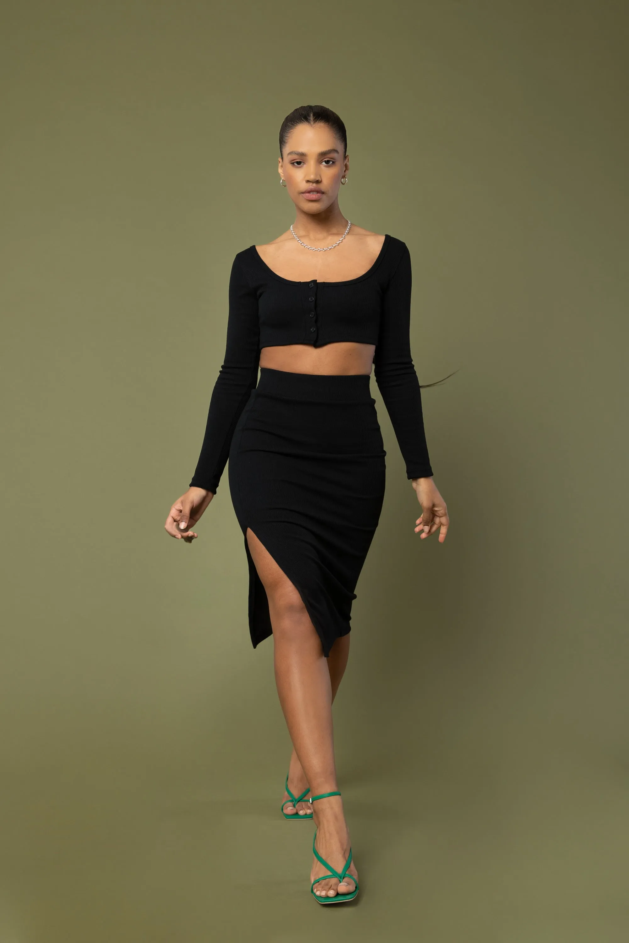 KNIT MIDI SKIRT sold by OAK AND FORT product image thumbnail 3