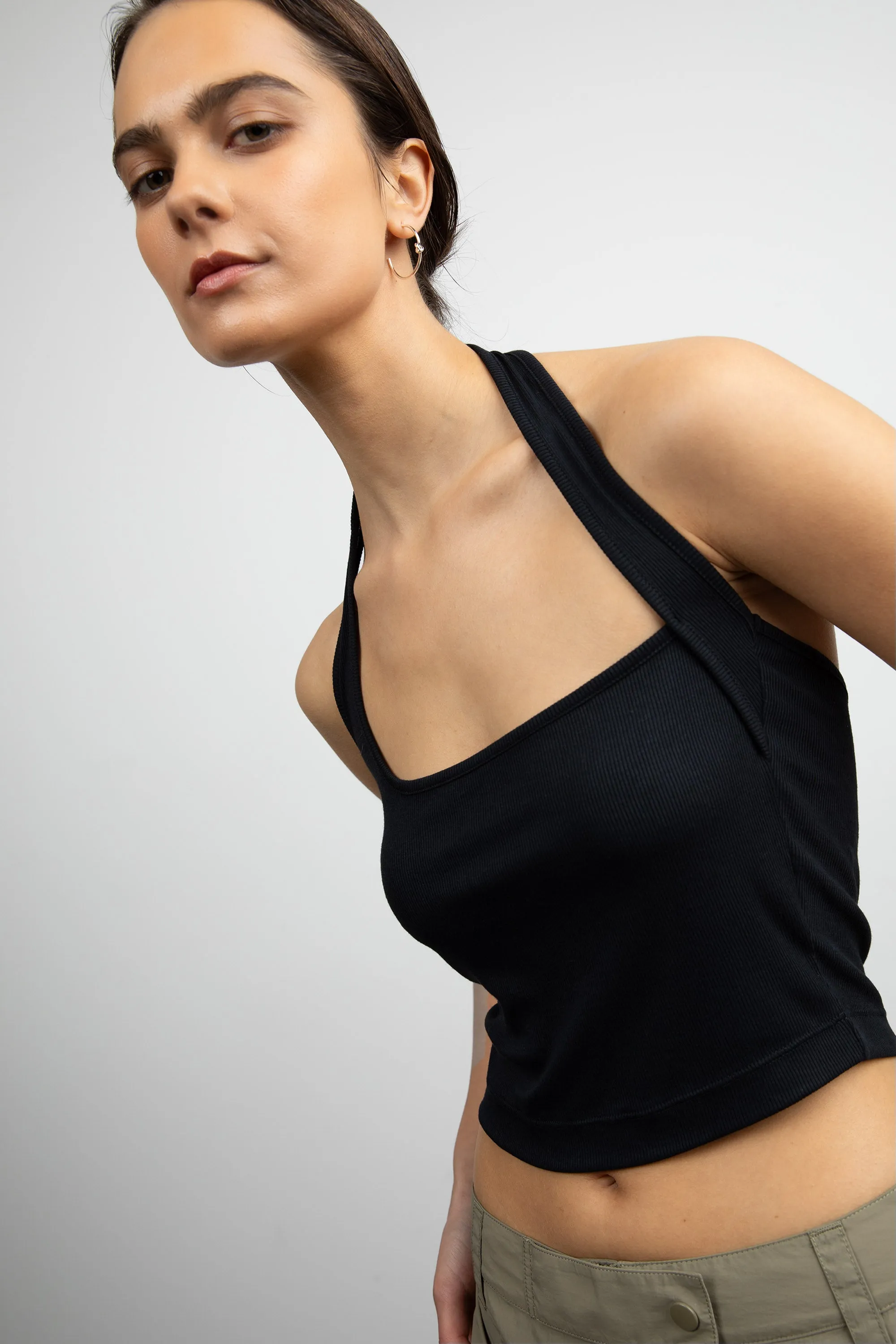 RIBBED HALTER TANK sold by OAK AND FORT product image thumbnail 3