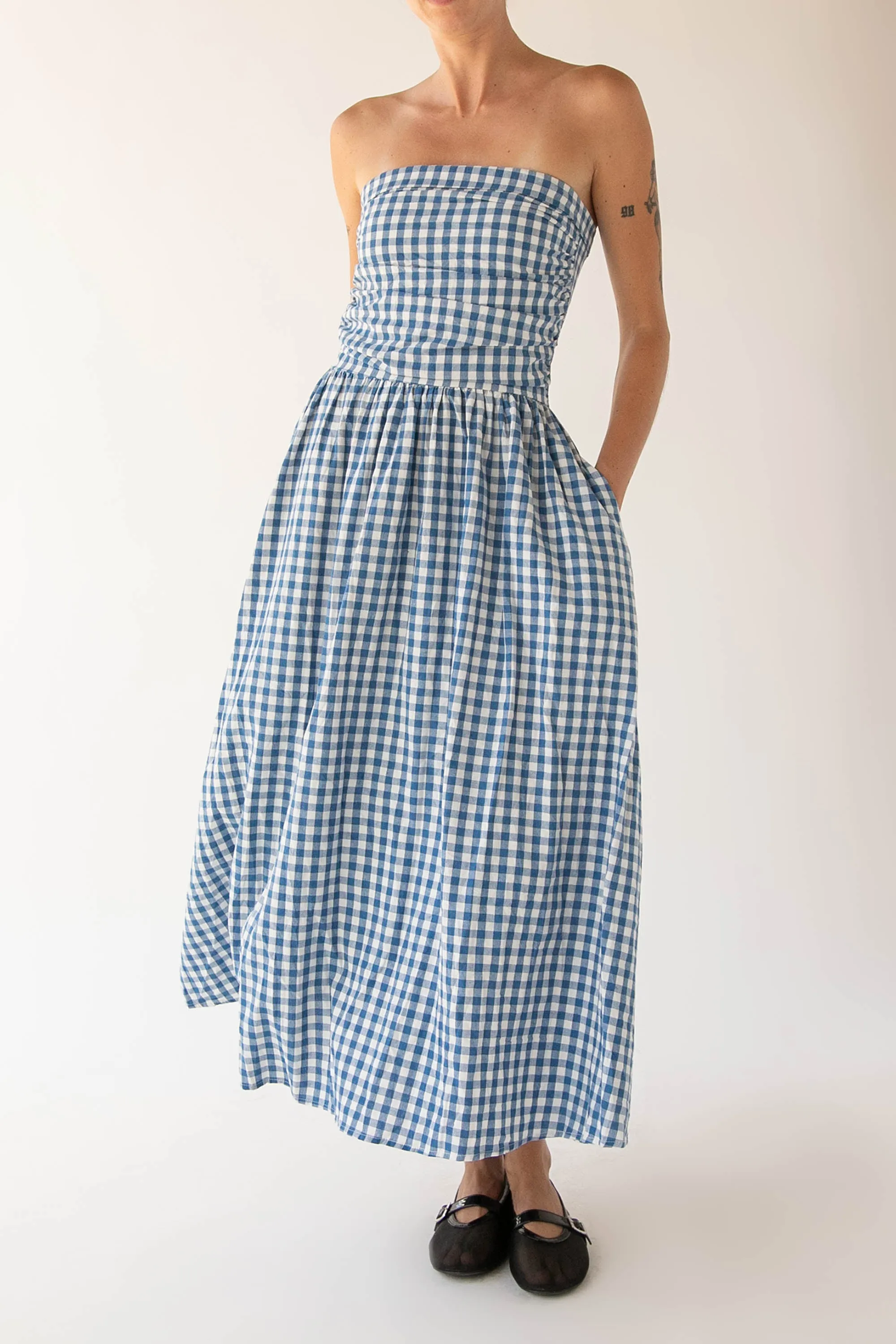 GINGHAM TUBE DRESS sold by OAK AND FORT