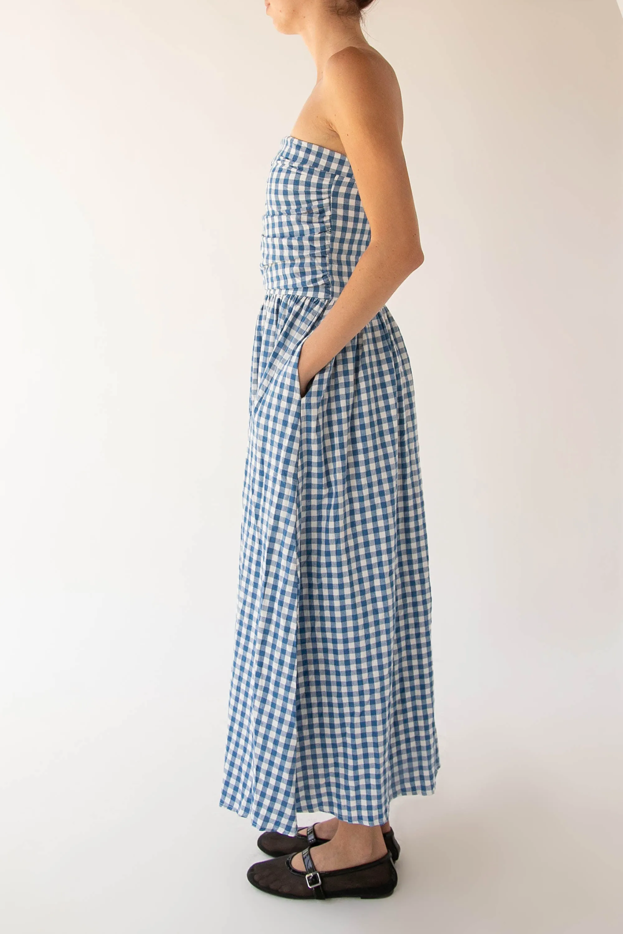 GINGHAM TUBE DRESS sold by OAK AND FORT product image thumbnail 3