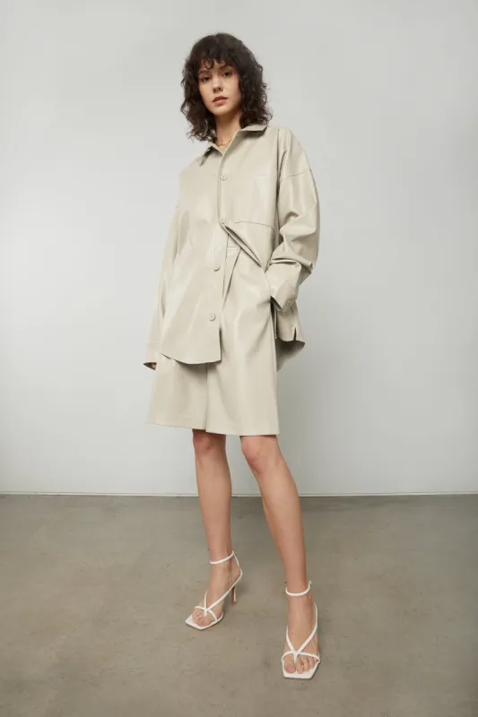 VEGAN LEATHER SHIRT JACKET sold by OAK AND FORT