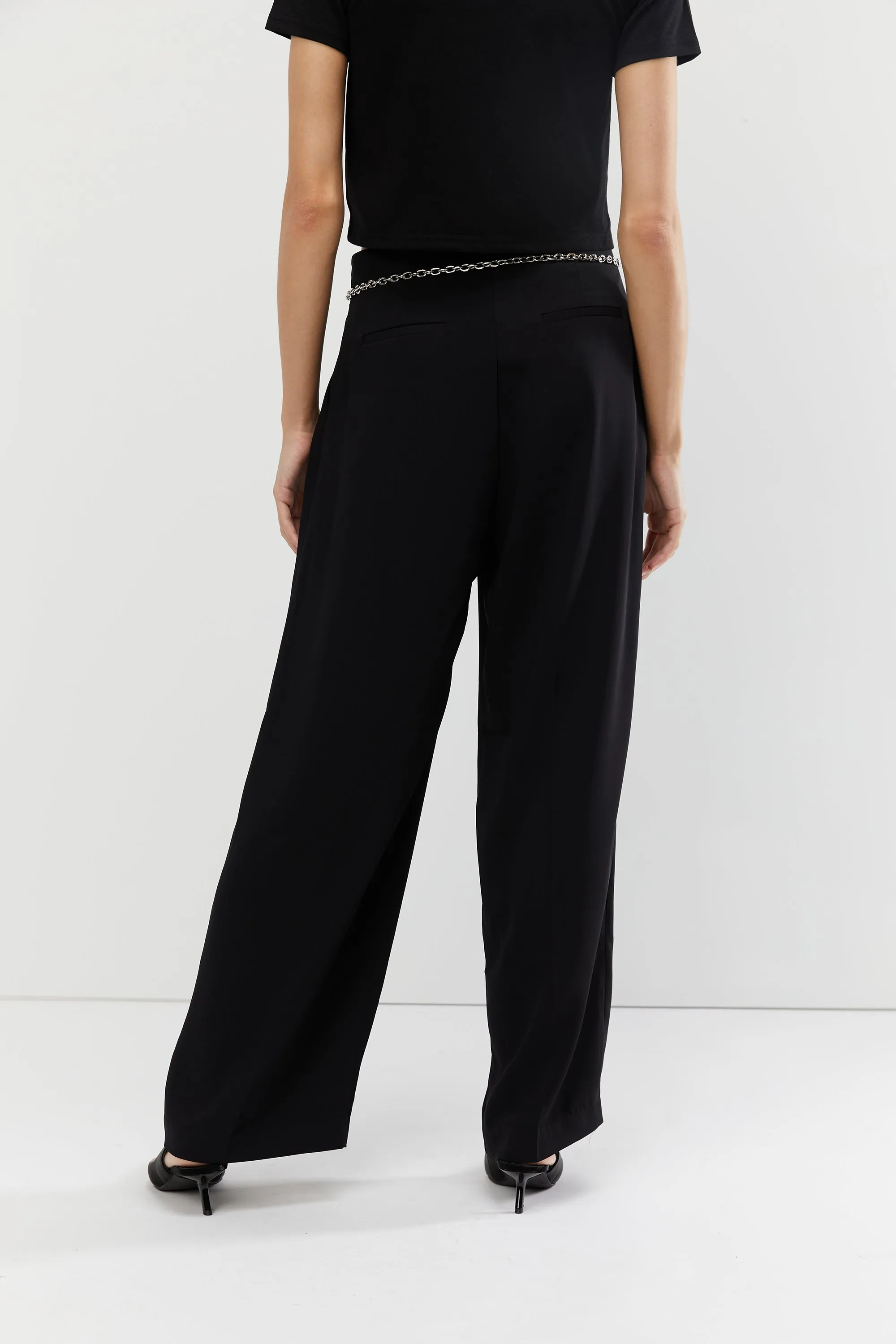 SINGLE PLEAT WIDE LEG PANT sold by OAK AND FORT product image thumbnail 4