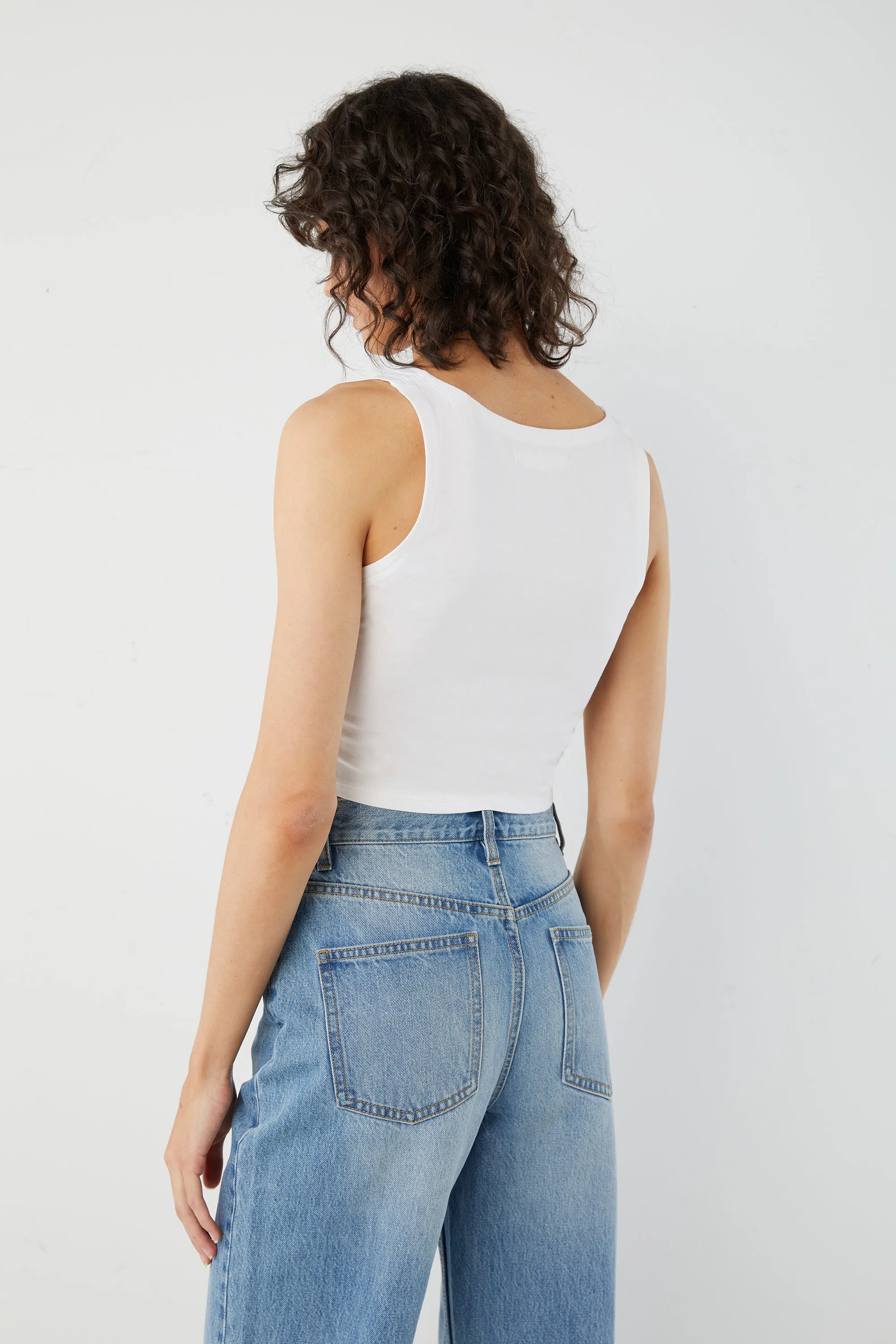 CROPPED SCOOP NECK TANK sold by OAK AND FORT product image thumbnail 3